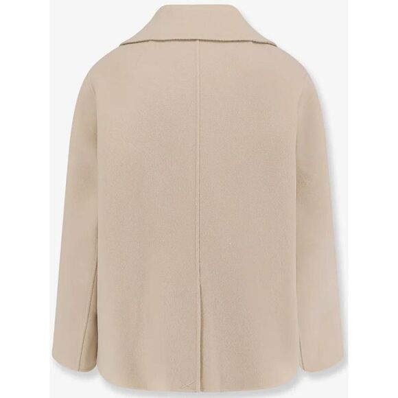 MAX MARA Double-Breasted Wool Blend Coat Women NUDE & NEUTRALS Coats & Jackets - Picture 2 of 3